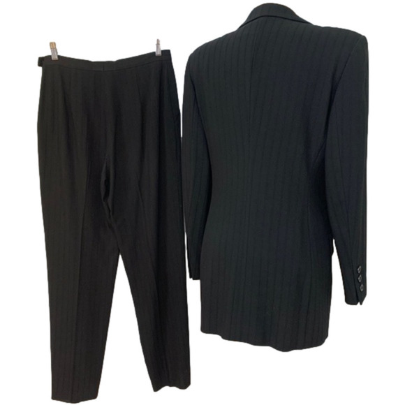 Escada Margaretha Ley Black 2 Piece Striped Wool Pants/Jacket Suit EU 38 US 6/8 - Picture 17 of 17